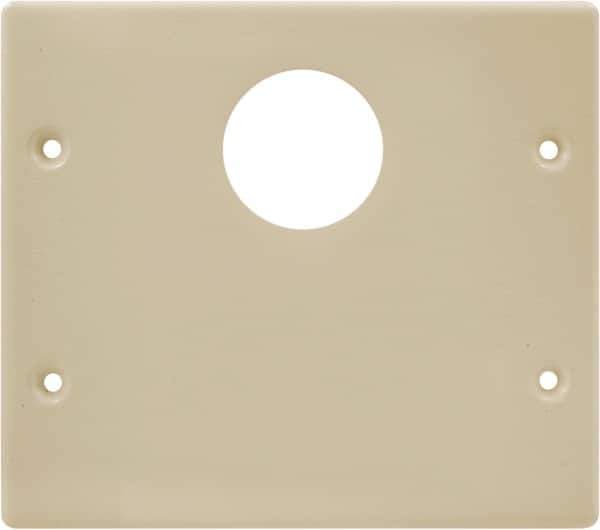 Hubbell Wiring Device-Kellems - 5.43 Inch Long x 4-3/4 Inch High, Rectangular Raceway Plate - Ivory, For Use with HBL4700 Series Raceways and HBL4750 Series Metal Raceways - USA Tool & Supply