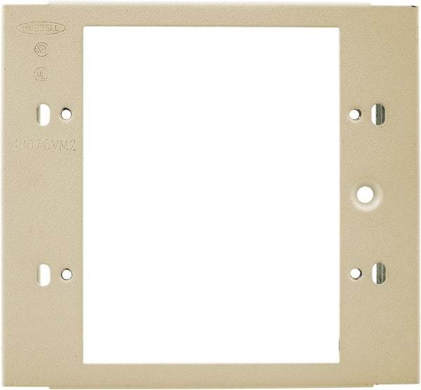 Hubbell Wiring Device-Kellems - 4.32 Inch Long x 4-3/4 Inch High, Rectangular Raceway Plate - Ivory, For Use with HBL4700 Series Raceways and HBL4750 Series Metal Raceways - USA Tool & Supply