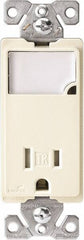 Cooper Wiring Devices - 2 Pole, 125 VAC, 15 Amp, 1 Outlet, Flush Mounted, Self Grounding, Tamper Resistant Combination Outlet with Night Light - 5-15R Configuration, Back Side Wiring, Thermoplastic Material, cULus Listed Standard - USA Tool & Supply
