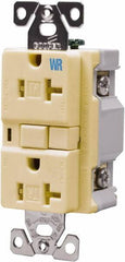 Cooper Wiring Devices - 1 Phase, 5-20R NEMA, 125 VAC, 20 Amp, Self Grounding, GFCI Receptacle - 2 Pole, Back and Side Wiring, Tamper Resistant, Thermoplastic Commercial, Specification Grade - USA Tool & Supply