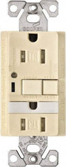 Cooper Wiring Devices - 1 Phase, 5-15R NEMA, 125 VAC, 15 Amp, Self Grounding, GFCI Receptacle - 2 Pole, Back and Side Wiring, Tamper Resistant, Thermoplastic Commercial, Specification Grade - USA Tool & Supply
