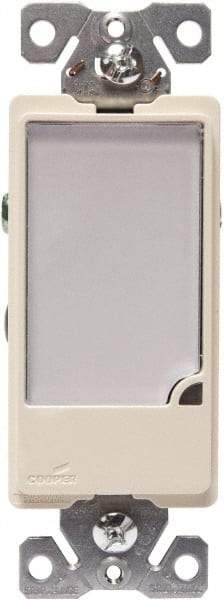 Cooper Wiring Devices - 1 Pole, 120 VAC, 15 Amp, Flush Mounted, Combination Night Light - NonNEMA Configuration, Back Side Wiring, Thermoplastic Material, cULus Listed, NOM 426 Standard - USA Tool & Supply