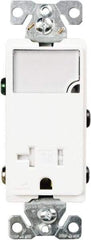 Cooper Wiring Devices - 2 Pole, 125 VAC, 20 Amp, 1 Outlet, Flush Mounted, Self Grounding, Tamper Resistant Combination Outlet with Night Light - 5-20R Configuration, Back Side Wiring, Thermoplastic Material, cULus Listed Standard - USA Tool & Supply