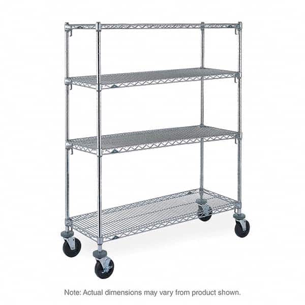 Metro - 900 Lb Capacity 4 Shelf Mobile Wire Shelving Unit - Add-On Unit - USA Tool & Supply