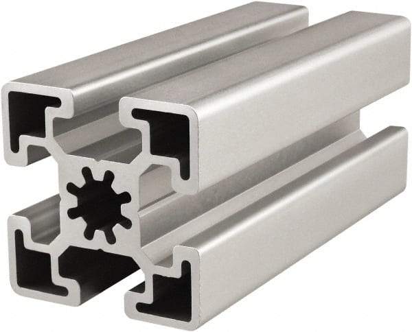 80/20 Inc. - 6 Meters Long x 45 mm Wide x 45 mm Deep, T-Slotted Aluminum Extrusion - Clear Anodized Finish - USA Tool & Supply