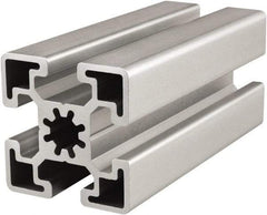 80/20 Inc. - 4 Meters Long x 45 mm Wide x 45 mm Deep, T-Slotted Aluminum Extrusion - Clear Anodized Finish - USA Tool & Supply