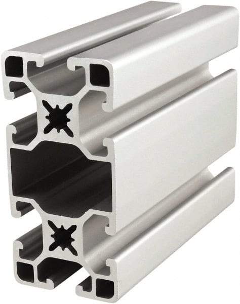 80/20 Inc. - 4 Meters Long x 40 mm Wide x 80 mm Deep, T-Slotted Aluminum Extrusion - Clear Anodized Finish - USA Tool & Supply