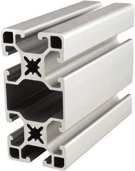 80/20 Inc. - 6 Meters Long x 40 mm Wide x 80 mm Deep, T-Slotted Aluminum Extrusion - Clear Anodized Finish - USA Tool & Supply