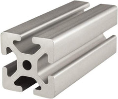 80/20 Inc. - 4 Meters Long x 40 mm Wide x 40 mm Deep, T-Slotted Aluminum Extrusion - Clear Anodized Finish - USA Tool & Supply