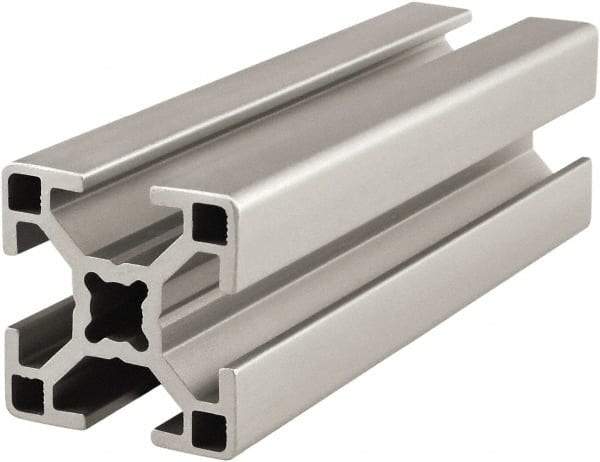 80/20 Inc. - 4 Meters Long x 30 mm Wide x 30 mm Deep, T-Slotted Aluminum Extrusion - Clear Anodized Finish - USA Tool & Supply