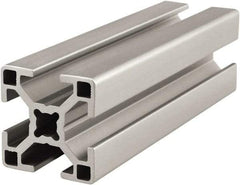 80/20 Inc. - 4 Meters Long x 30 mm Wide x 30 mm Deep, T-Slotted Aluminum Extrusion - Clear Anodized Finish - USA Tool & Supply