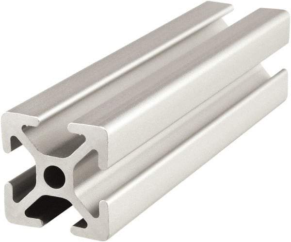 80/20 Inc. - 4 Meters Long x 25 mm Wide x 25 mm Deep, T-Slotted Aluminum Extrusion - Clear Anodized Finish - USA Tool & Supply