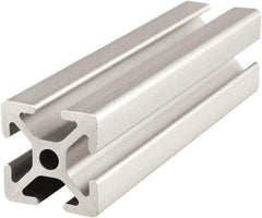 80/20 Inc. - 4 Meters Long x 25 mm Wide x 25 mm Deep, T-Slotted Aluminum Extrusion - Clear Anodized Finish - USA Tool & Supply