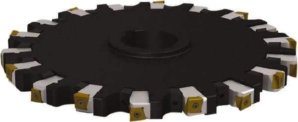 Seco - Arbor Hole Connection, 1.0236" Cutting Width, 3.4764" Depth of Cut, 250mm Cutter Diam, 1.9685" Hole Diam, 7 Tooth Indexable Slotting Cutter - 335.25 Toolholder, L/XNHQ 1407 Insert - USA Tool & Supply