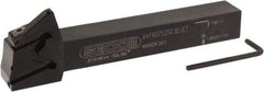 Seco - X4 Jet, External, Right Hand, 0.256" Max Depth of Cut, 0.031 to 0.118" Groove Width, Indexable Grooving Tool Holder - X4GK25..R Insert Compatibility, 3/4" Shank Height, 3/4" Shank Width, 6" OAL, Through Coolant - USA Tool & Supply