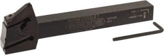 Seco - X4 Jet, External, Right Hand, 0.256" Max Depth of Cut, 0.031 to 0.118" Groove Width, Indexable Grooving Tool Holder - X4GK25..R Insert Compatibility, 0.63" Shank Height, 0.63" Shank Width, 6" OAL, Through Coolant - USA Tool & Supply