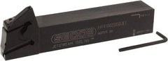 Seco - X4 Jet, External, Right Hand, 0.256" Max Depth of Cut, 0.031 to 0.118" Groove Width, Indexable Grooving Tool Holder - X4GK25..R Insert Compatibility, 1" Shank Height, 1" Shank Width, 6" OAL, Through Coolant - USA Tool & Supply