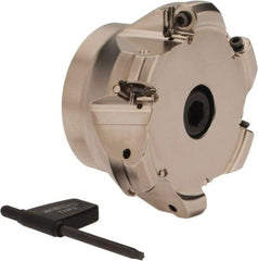 Seco - 3.15" Cut Diam, 1" Arbor Hole, 0.118" Max Depth of Cut, 40° Indexable Chamfer & Angle Face Mill - 6 Inserts, ON.U 05 Insert, Right Hand Cut, 6 Flutes, Through Coolant, Series Double Octo 05 - USA Tool & Supply