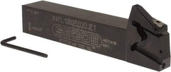 Seco - X4 Jet, External, Left Hand, 0.256" Max Depth of Cut, 0.031 to 0.118" Groove Width, Indexable Grooving Tool Holder - X4GK25..L Insert Compatibility, 1" Shank Height, 1" Shank Width, 6" OAL, Through Coolant - USA Tool & Supply