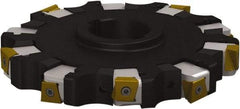 Seco - Arbor Hole Connection, 1.0236" Cutting Width, 2.4921" Depth of Cut, 200mm Cutter Diam, 1.9685" Hole Diam, 6 Tooth Indexable Slotting Cutter - 335.25 Toolholder, L/XNHQ 1407 Insert - USA Tool & Supply