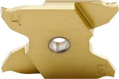 Seco - 2503015X4GK MC Grade CP600, 0.118" Cutting Width Carbide Grooving Insert - 0.256" Max Depth of Cut, Right Hand, 0.006" Corner Radius, TiAlN/TiN Finish - USA Tool & Supply