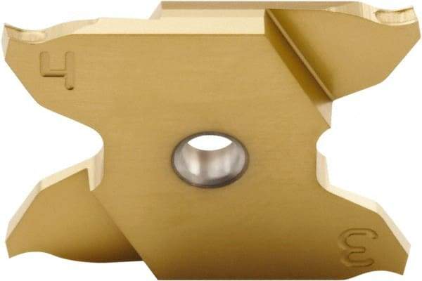Seco - 2503005X4GK MC Grade CP600, 0.039" Cutting Width Carbide Grooving Insert - 0.169" Max Depth of Cut, Left Hand, 0.002" Corner Radius, TiAlN/TiN Finish - USA Tool & Supply