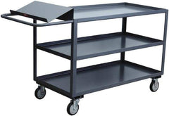 Jamco - 1,200 Lb Capacity, 18" Wide x 36" Long x 35" High Order Picking Cart - 3 Shelf, Steel, 2 Rigid/2 Swivel Casters - USA Tool & Supply