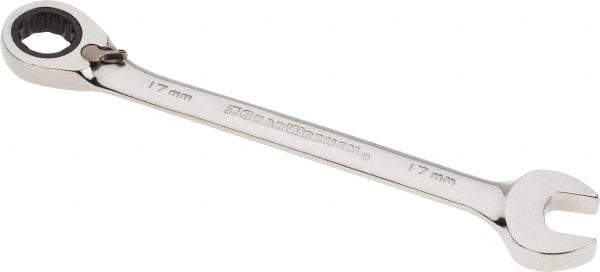 GearWrench - 17mm Combination Wrench - 8-13/16" OAL, Steel, Polished Finish - USA Tool & Supply