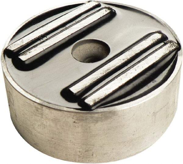 Mag-Mate - 2" Wide x 3/4" Thick, Center Mount Neodymium Rare Earth Fixture Magnet - 50 Lb Average Holding Capacity, 100 Lb Max Holding Capacity, Aluminum Housing - USA Tool & Supply