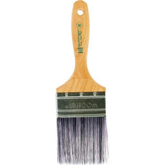 Wooster Brush - 3" Flat Synthetic Wall Brush - 3-7/16" Bristle Length, 6-1/4" Maple Beavertail Handle - USA Tool & Supply