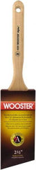 Wooster Brush - 2-1/2" Angled Synthetic Sash Brush - 2-15/16" Bristle Length, 7-7/8" Maple Fluted Handle - USA Tool & Supply