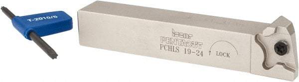 Iscar - External Thread, 0.256" Max Depth of Cut, 0.8mm Min Groove Width, 4.7" OAL, Left Hand Indexable Grooving Cutoff Toolholder - 3/4" Shank Height x 3/4" Shank Width, PENTA 24... Insert Style, PCHLS Toolholder Style, Series PentaCut - USA Tool & Supply