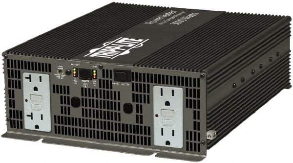 Tripp-Lite - 4 Connection, 12 VDC Input, 120 VAC Output, 6,000 Peak Wattage, Surface Mount Power Inverter - 10-1/2" Wide x 4" Deep x 4" High, 3,000 Watt Continuous Output Power, Fan Cooled - USA Tool & Supply