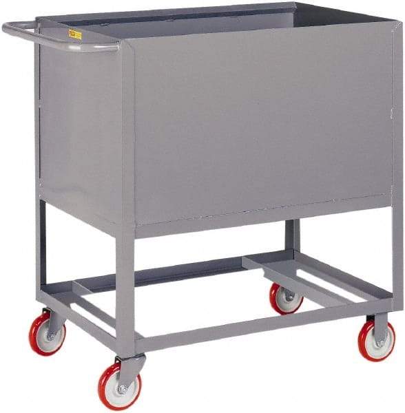 Little Giant - 1,200 Lb Capacity, 4-Sided Steel Raised Platform Box Truck - 37-1/2" Long x 18" Wide x 40" High, 5" Diam Polyurethane Wheels - USA Tool & Supply