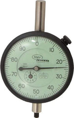 Mahr - 1" Range, 0-100 Dial Reading, 0.001" Graduation Dial Drop Indicator - 2-3/4" Dial, 0.1" Range per Revolution, 0.001" Accuracy, Revolution Counter - USA Tool & Supply