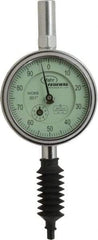 Mahr - 1" Range, 0-100 Dial Reading, 0.001" Graduation Dial Drop Indicator - 2-1/4" Dial, 0.1" Range per Revolution, 0.001" Accuracy, Revolution Counter - USA Tool & Supply