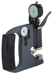 Mahr - 3 to 4 Inch, Forged Steel Frame, Snap Gage - 0.61 Inch Reference Anvil Diameter, 0.0001 Inch Graduation, Tungsten Carbide Anvil, Dial Display - USA Tool & Supply