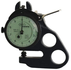 Mahr - 0 to 1 Inch Measurement, 0.001 Inch Graduation, 2 Inch Throat Depth, Dial Thickness Gage - 1/4 Inch Dial Diameter - USA Tool & Supply