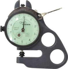 Mahr - 0 to 0.1 Inch Measurement, 0.0001 Inch Graduation, 1.13 Inch Throat Depth, Dial Thickness Gage - 1/4 Inch Dial Diameter - USA Tool & Supply