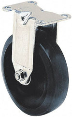 Albion - 3-1/2" Diam x 1-5/16" Wide x 4-3/4" OAH Top Plate Mount Swivel Caster - Soft Rubber, 200 Lb Capacity, Self-Lubricating Bearing, 2-1/2 x 3-3/4" Plate - USA Tool & Supply
