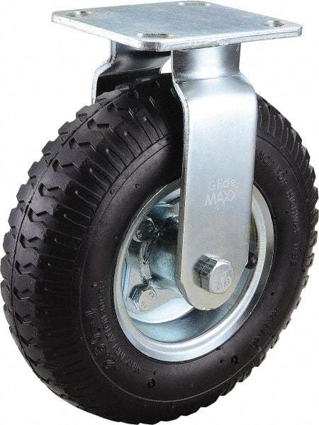 Value Collection - 8" Diam x 2" Wide, Pneumatic Rigid Caster - 300 Lb Capacity, Top Plate Mount, 4" x 4-1/2" Plate, Ball Bearing - USA Tool & Supply