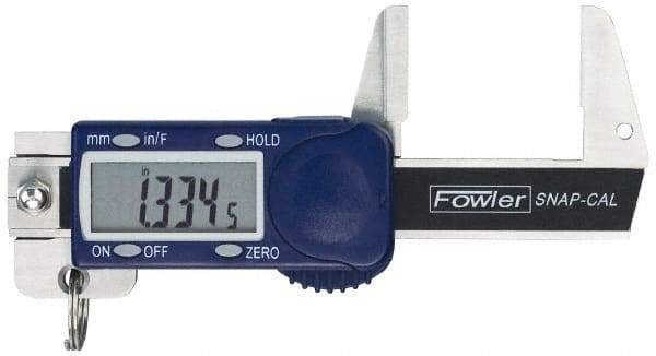 Fowler - 0 to 32mm Range, 0.01mm Resolution, Electronic Caliper - Stainless Steel with 0.9" Stainless Steel Jaws, 0.02mm Accuracy - USA Tool & Supply