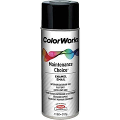 Krylon - Black, Gloss, Enamel Spray Paint - 15 to 18 Sq Ft per Can, 16 oz Container, Use on General Industrial Maintenance & Touch-up Work - USA Tool & Supply