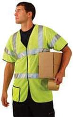 OccuNomix - Size 3XL High Visibility Yellow Mesh General Purpose Vest - 52 to 54" Chest, ANSI 107-2015, Hook & Loop Closure, Polyester - USA Tool & Supply