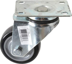Fairbanks - 3" Diam x 1-1/4" Wide x 4-3/4" OAH Top Plate Mount Swivel Caster - Polyurethane, 150 Lb Capacity, Ball Bearing, 2-7/8 x 3-5/8" Plate - USA Tool & Supply