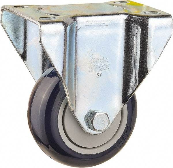 Value Collection - 3" Diam x 1-1/4" Wide x 4-3/8" OAH Top Plate Mount Rigid Caster - Polyurethane, 300 Lb Capacity, Ball Bearing, 2-7/8 x 3-5/8" Plate - USA Tool & Supply