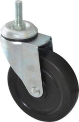 Value Collection - 5" Diam x 1-1/4" Wide x 6-15/32" OAH Stem Mount Swivel Caster - Soft Rubber, 200 Lb Capacity, Self-Lubricating Bearing, 1/2-13 x 1-1/2" Threaded Stem - USA Tool & Supply