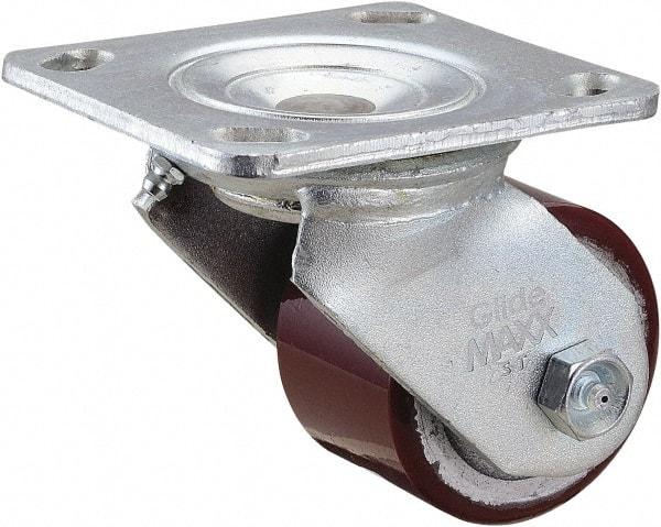Value Collection - 3" Diam x 1-1/2" Wide x 4-1/2" OAH Top Plate Mount Swivel Caster - Polyurethane, 420 Lb Capacity, Roller Bearing, 4 x 4-1/2" Plate - USA Tool & Supply