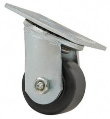 Value Collection - 3-1/4" Diam x 1-1/2" Wide x 4-1/2" OAH Top Plate Mount Swivel Caster - Phenolic, 600 Lb Capacity, Roller Bearing, 4 x 4-1/2" Plate - USA Tool & Supply
