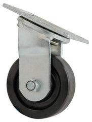 Value Collection - 4" Diam x 1-1/2" Wide x 5-5/8" OAH Top Plate Mount Swivel Caster - Phenolic, 600 Lb Capacity, Roller Bearing, 4 x 4-1/2" Plate - USA Tool & Supply